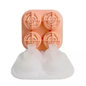 크리스마스 3D 장미 얼음 틀 실리콘 스 큐브 트레이 4구 꽃 모양 볼 메이커 주방 바 도구