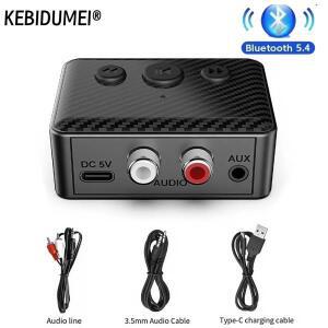 USB 블루투스 5.4 오디오 리시버 어댑터 무선 스테레오 음악 3.5mm AUX R/L RCA 지원 U디스크 재생 스피커