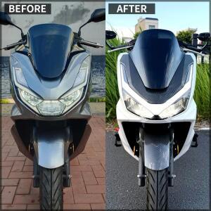 혼다 PCX160 PCX 160 2021-2024 액세서리용 오토바이 카본 파이버 텍스처 보호 커버 페어링 익스텐션 가드