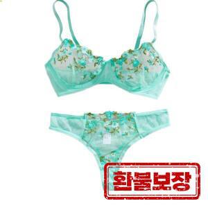 여성용 자수 브라렛 란제리 팬티 세트 플로럴 디자인 부드러운 스트레치 원단 편안한 데일리 속옷