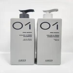 아모스 프로 베이직 칼라 앤 펌 샴푸 1개1000g+ 컨디셔너1개1000g