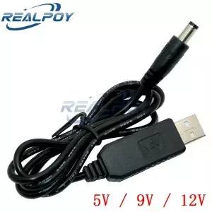 Usb 전원 부스트 라인 Dc 5v 9v / 12v 스텝 업 모듈 변환기 어댑터 케이블 2.1x5.5mm 플러그