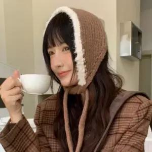여성 겨울 귀도리 니트 스웨터 털 보넷 귀덮개 귀마개 두건