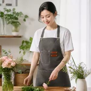 작업용 미술 화가 원예 플로리스트 작업복 주방 청청 원단 캔버스 앞치마