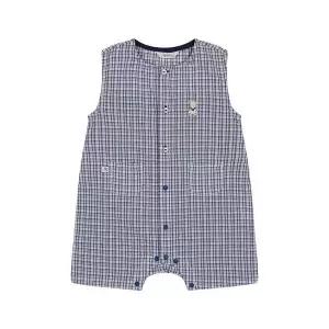 [롯데백화점]아가방 리오민소체크배색우주복(NAVY) 01T327507