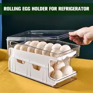 냉장고용 자동 거치대 공간 절약형 다목적 용기 2 겹 24 계란 보관 상자