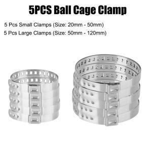 조절식 스테인리스 스틸 CV 부트 클램프 구동축 볼 케이지 액슬 조인트 크림프 20- 50mm 50- 120mm 5개