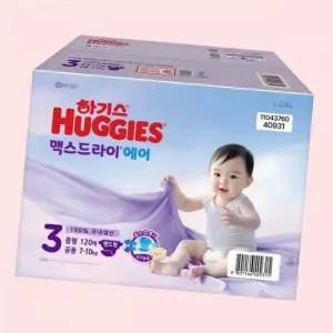 하기스 맥스드라이에어밴드 스트랩 3단계 공용 120매 4611264