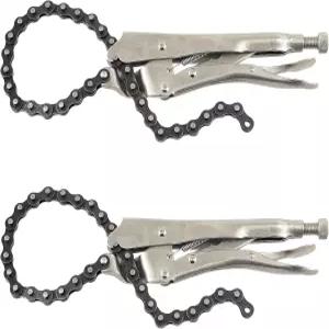 Swpeet 2Pcs 9인치 헤비 듀티 합금 스틸 잠금 체인 클램프 플라이어(20인치 리버서블 필터 도구 파이프