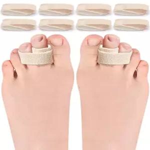 PGRODE 8Pcs 패브릭 부러진 발가락 테이프 랩 해머 교정기 스트레이트너 여성용 폼 쿠션이 있는 스플린트