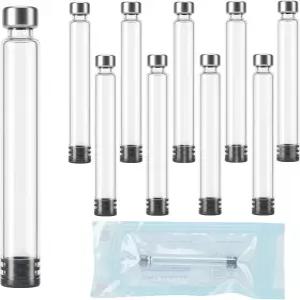 1.8ml 유리 카트리지 10팩 알루미늄 크림프 캡과 5.8mm 고무 스토퍼가 있는 슬림 직경 빈 바이알 V1/V2