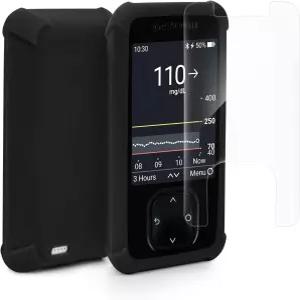 Dexcom G7 리시버 실리콘 케이스 및 TPU 필름 키트 보호 커버 HD 스크린 프로텍터가 포함된 전체 세트 지문