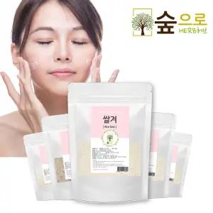 숲으로허브 천연팩 곡물팩 쌀겨 오트밀 율무 율피 누룩 가루 혼합세트 5+1