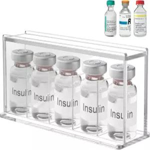 뷰티플라이어 인슐린 바이알 보관함 냉장고용 성 케이스 5개 표준 10ml U-100 적합 일일 사용 공간 절약