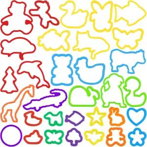 용 오운 나나 도우 놀이 도구 세트 동물용 몰드와 모양 커터가 있는 32 PCS 액세서리 플라스틱 혼합 색상