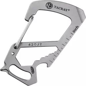 TACRAY 컴팩트 EDC 키체인 클립 소형 카라비너 홀더 멀티툴을 병따개 및 일자 드라이버로 사용하는 분실