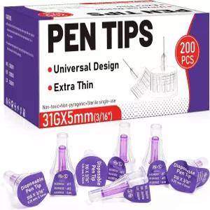 펜 팁 31Gx5mm 200개들이 상자 유니버설 디자인 엑스트라 씬 일회용