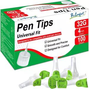 범용 핏 펜 팁 32G x 4mm 5/32인치 넓은 호환성 얇은 벽 편안한 디자인 100개 PCS