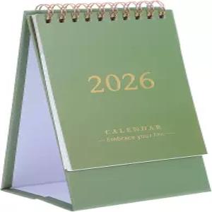 BORTBLE 2026 데스크 캘린더 월간 플래너 스몰 스탠드업 사무실 홈 스케줄링 및 계획을 위한 컴팩트 폴더블
