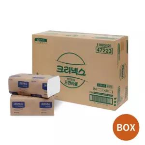 크리넥스 드라이셀 핸드타올 250매입 X 20밴드 총5000매 박스 47223 유한킴벌리