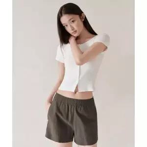 MUSINSA STANDARD WOMAN 우먼즈 레이스 트림 반소매 저지 가디건 [화이트]