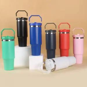 [304 스텐 고급 소재] 핸들 텀블러 이중진공 보온 보냉 스텐텀블러 900ml 휴대용 커피잔