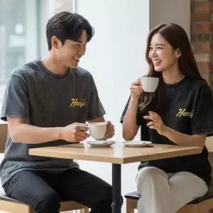 앤독 남녀 피그먼트 워싱 반팔 티셔츠 SD-262059