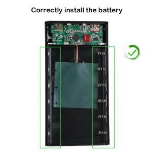 배터리 충전기 박스 파워 뱅크 홀더 DIY 쉘 케이스 듀얼 USB 6x21700 LED 조명 포함 보관 정리함