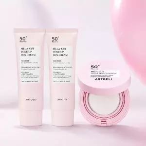 [아트델리] 톤업 선크림 50ml 2개 + 선쿠션 1개