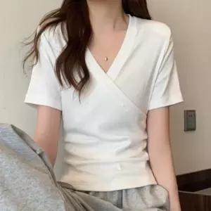 데일리 V넥 티셔츠 여성반팔면티셔츠 여름반팔티 스판반팔티