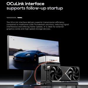 노트북용 eGPU 도크 OCulink / Thunderbolt5 포트를 통해 외장 그래픽 카드 PCIe 4.0 x4 고속 연결 ATX/SFX