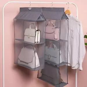 ( )핸드백 가방 수납 보관 정리함 모자 정리대 그레이 2단 보관함 수납함 의류 가방장 미니