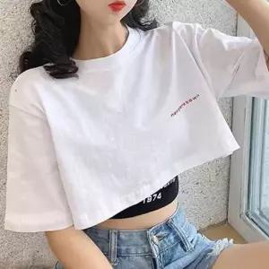 크롭 박스티 롱티셔츠 여성면티 여름 여성반팔티 여성티셔츠 시스루티셔츠