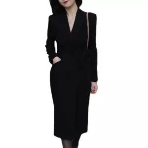 원피스 치마 여사친 검정 하프 우아한 정장 슬림 코트 트렌치 원픽1