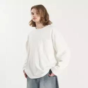 토피 크루넥 포켓 롱 슬리브 티셔츠 WHITE 129667