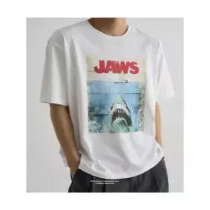 JAWS 죠스 그래픽 티셔츠 화이트