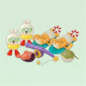 캐스비네이처 수영하는목욕놀이장난감5종_1305set 목욕놀이서핑비버2개+목욕놀이수영하는토끼2개+목욕놀이