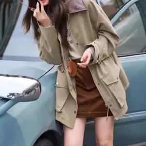 하프 여친 캐주얼 가을 코트 트렌치 복고풍 MF3