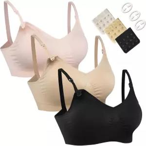 호피쉬 3PACK 전체 가슴 심리스 간호용 임산부 브라 브라렛 S-XXL 추가 익스텐더 및 클립 포함