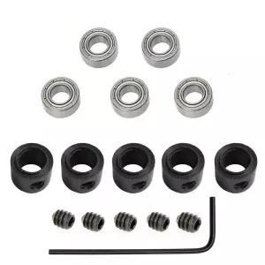 치 5pc 1/4인치 라우터 비트용 베어링 액세서리 키트 볼 있는 샹크 내부 6.35MM 외부 12.7MM