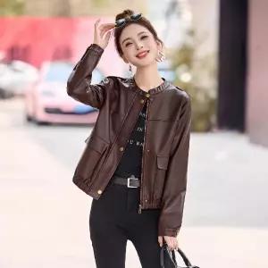 솔저스여성용 가을 레더 쇼트 PU가죽 자켓 점퍼 OPH3