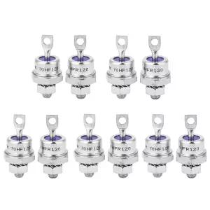 배터리 및 컨버터 충전을 위한 정류 다이오드 5Pcs 70HFR120 70HF120 나선형 모듈 정/역 극성 정류기