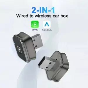 무선 2IN1 CarPlay 안드로이드 오토 슈퍼미니 박스 어댑터 플러그 앤 플레이 동글 블루투스 와이파이 빠른