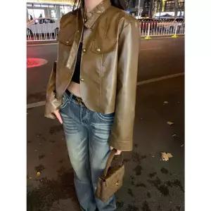 블랙팬서 가을 여성자켓 숏 레더 코트 루즈핏 슬림핏 PU 자켓 OPH3