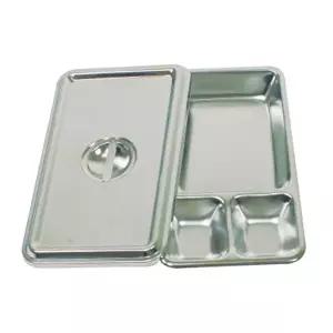고품질 드레싱밧드 TD-02 (230x130x30mm) 뚜껑밧드 3구밧드 3구뚜껑밧드 사각밧드 스텐병원밧드 W4111E2