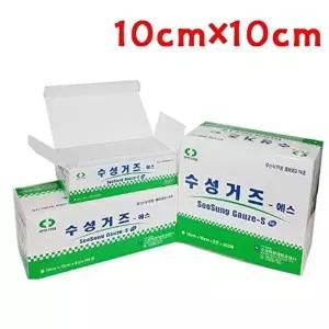 고품질 (수성)접은거즈 4x4x8p 10cmx10cmX8겹 200매 X 3개 대용량거즈 드레싱용거즈 병원거즈 W42F16E