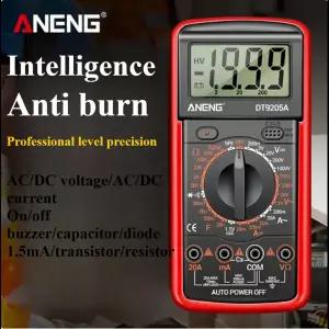 ANENG 1999 카운트 디지털 DT9205A-12 AC 전압 프로브 고정밀 전기 기술자 정비사용 전문 멀티 테스터
