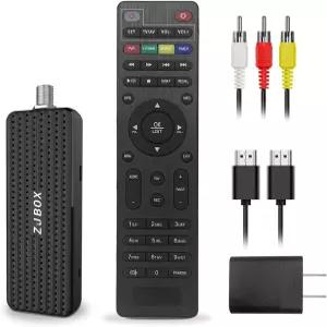 TV용 ZJBOX 디지털 컨버터 박스 HDMI 출력 및 3RCA 케이블이 숨겨진 뒤에 1080P ATSC 튜너 전원 어댑터