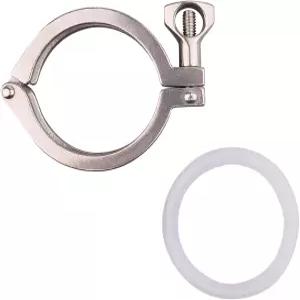 DERNORD 싱글 핀 헤비 듀티 트라이 클램프 Ferrule TC용 윙 너트 스테인리스 스틸 304 1PC 실리콘 개스킷