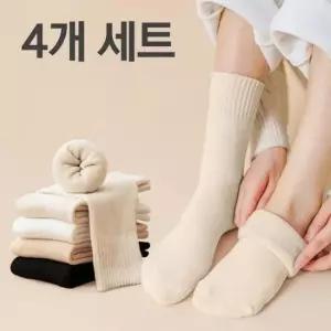 니트 수면 겨울 중목 장목 기본 방한 무지 양말 기모